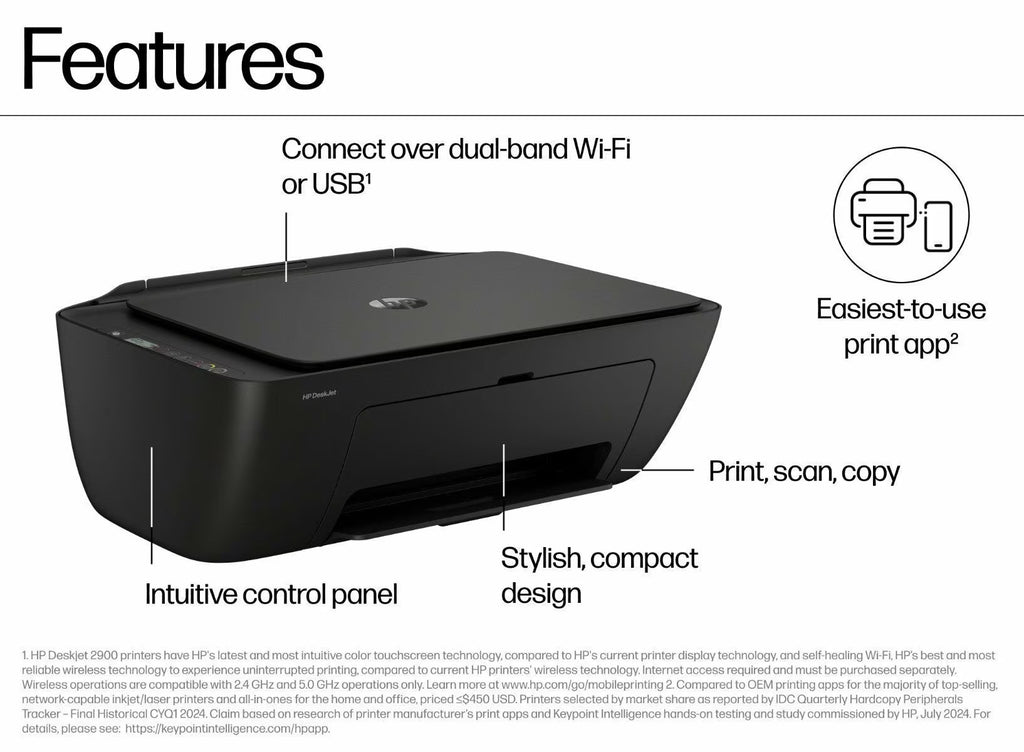 HP WIFI Printer PRINT SCAN COPY Home Office Document Printing, All-in-One Student Printer Copier Scanner