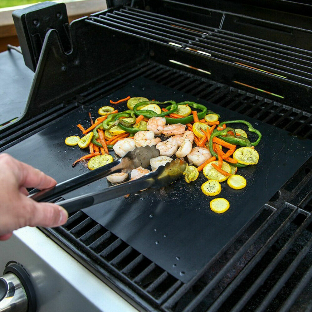 5x BBQ Grill Mat Reusable Baking Cooking Sheets Non-Stick Barbecue Heavy Duty
