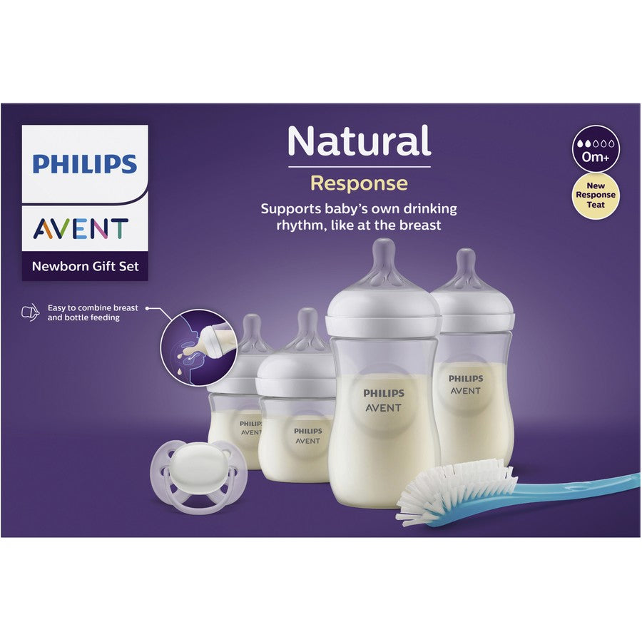 Avent Natural Response | Baby Bottle Starter Set | Newborn Infant Baby Milk Water Bottle Feeding Set