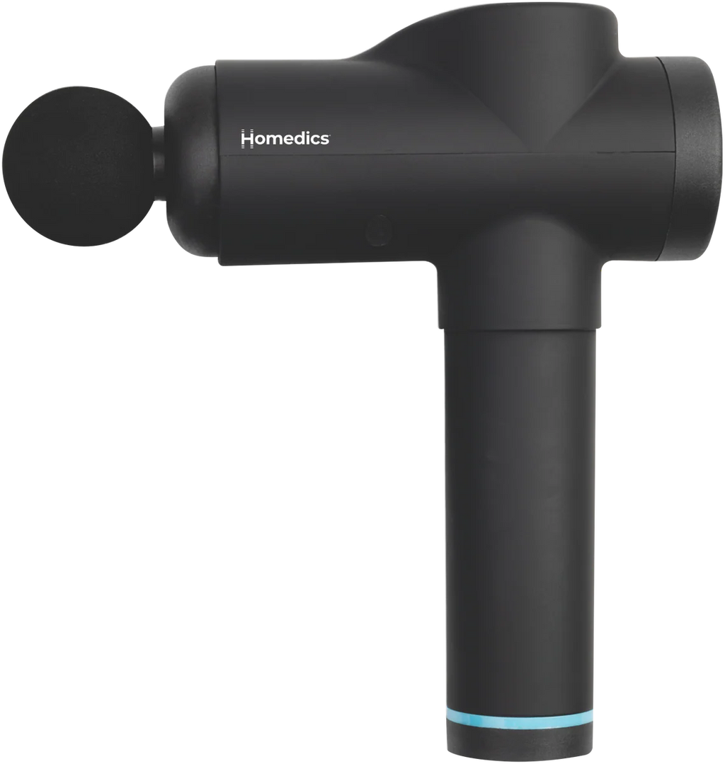Homedics Percussion Massager Gun - Cordless Rechargeable Deep Tissue Handheld Massage 4 Attachments, 30 Power Levels,