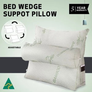 Wedge Cushion Pillow with Bloster | Bed Backrest Breathable microfibre Pillow | Back Neck Shoulder Support
