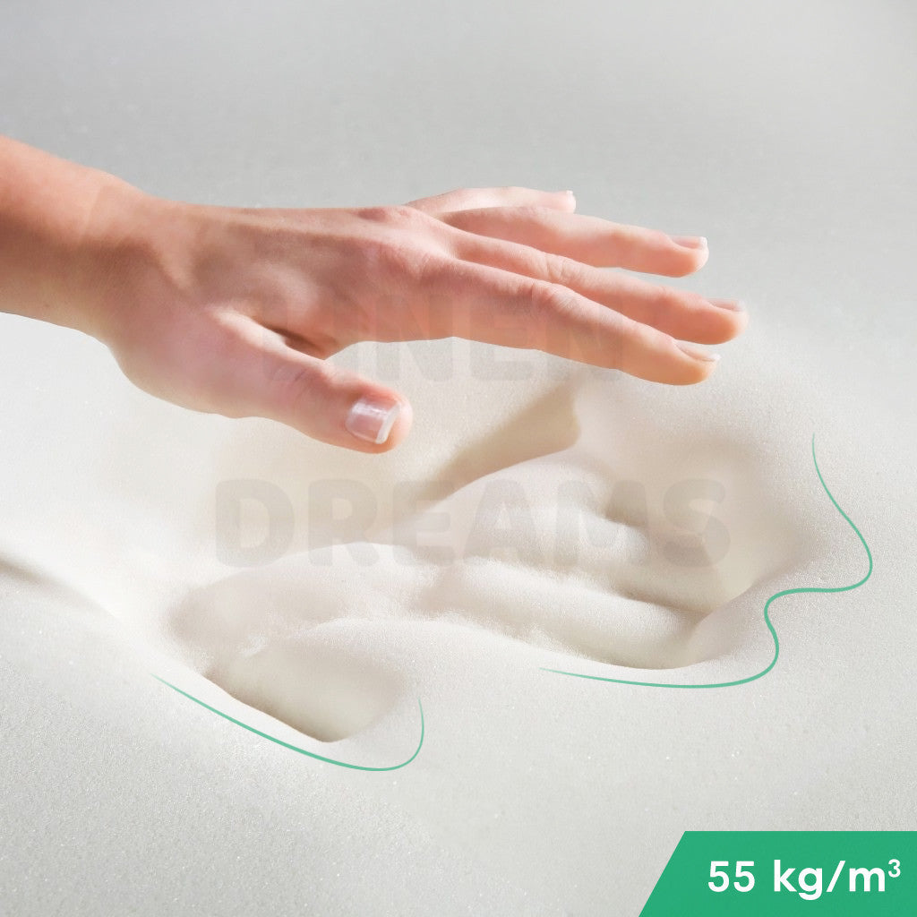 2x Memory Foam Head Neck Bed Support Premium 50x30cm Bamboo Cover - Machine Washable