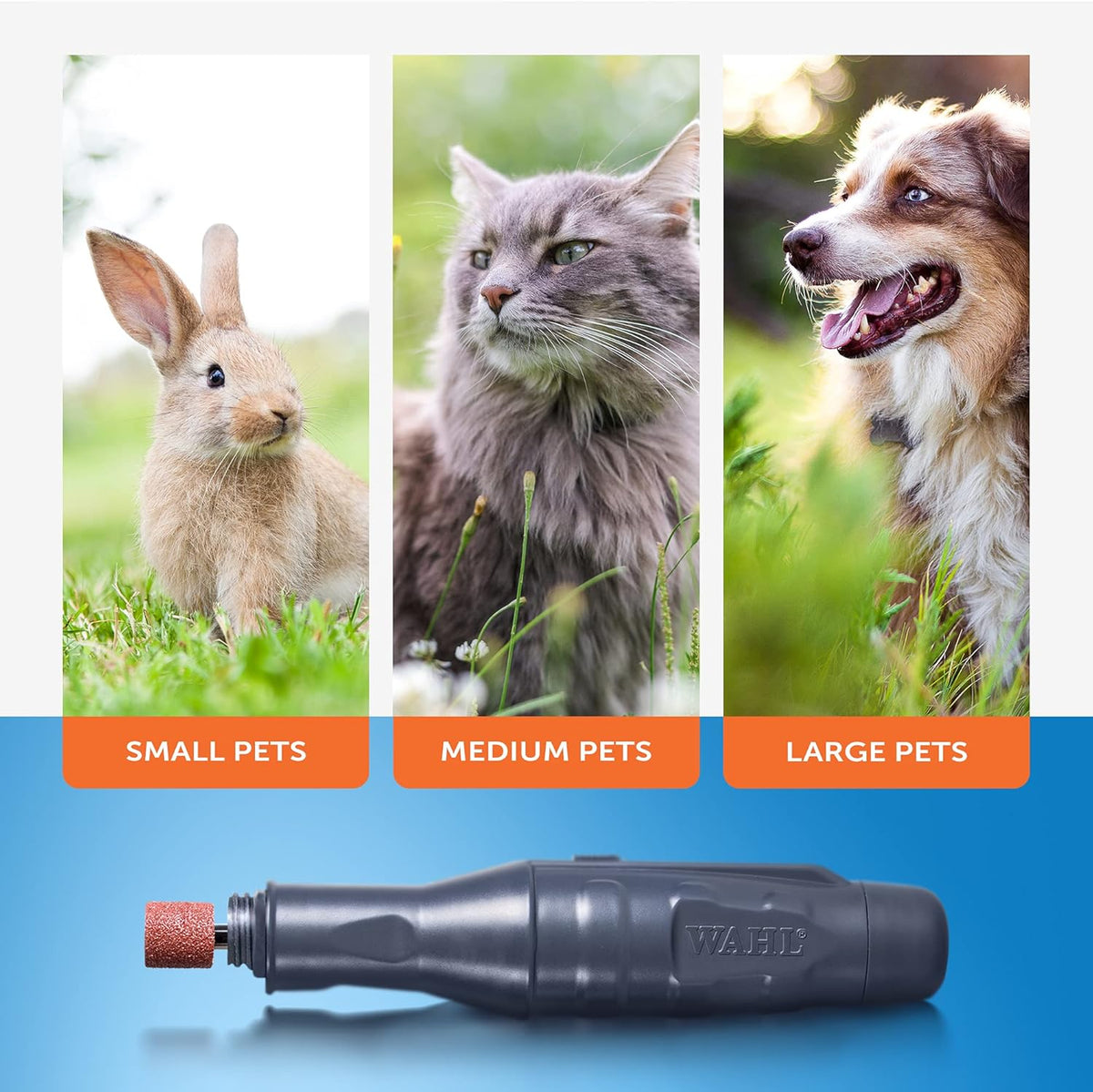 Wahl Pet Electric Nail File | Battery Operated Nail Trimmer Groomer Clipper | Home DIY Dog Puppy Hamster Cat