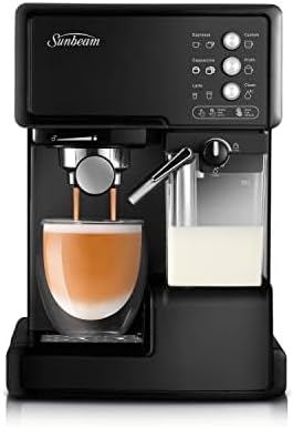 Sunbeam Espresso Cappuccino Maker, Electric Coffee Machine Milk Frother, Ground Coffee Tamper