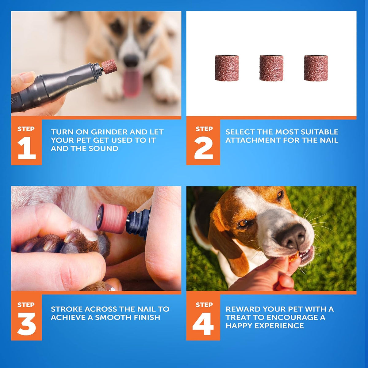 Wahl Pet Electric Nail File | Battery Operated Nail Trimmer Groomer Clipper | Home DIY Dog Puppy Hamster Cat