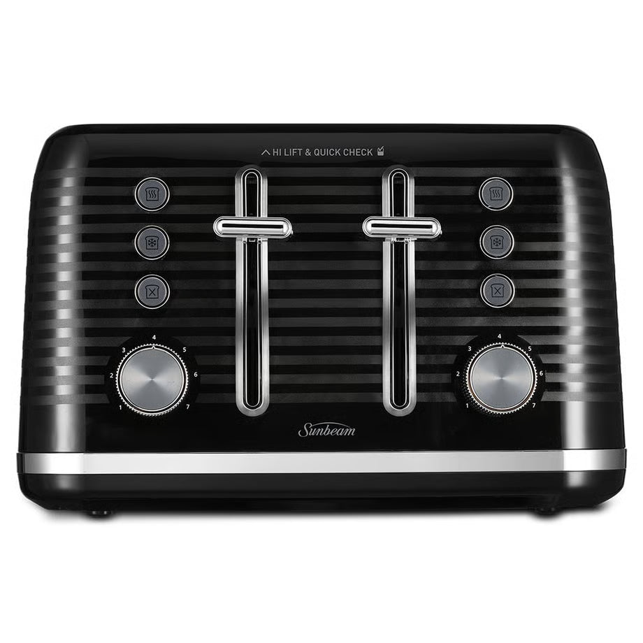 Sunbeam Breakfast Makers Set - 4 Slice Bread Toaster Toasting Machine, 1.7L Electric Kettle 2400W - Home Appliance Gift Housewarming, Wedding