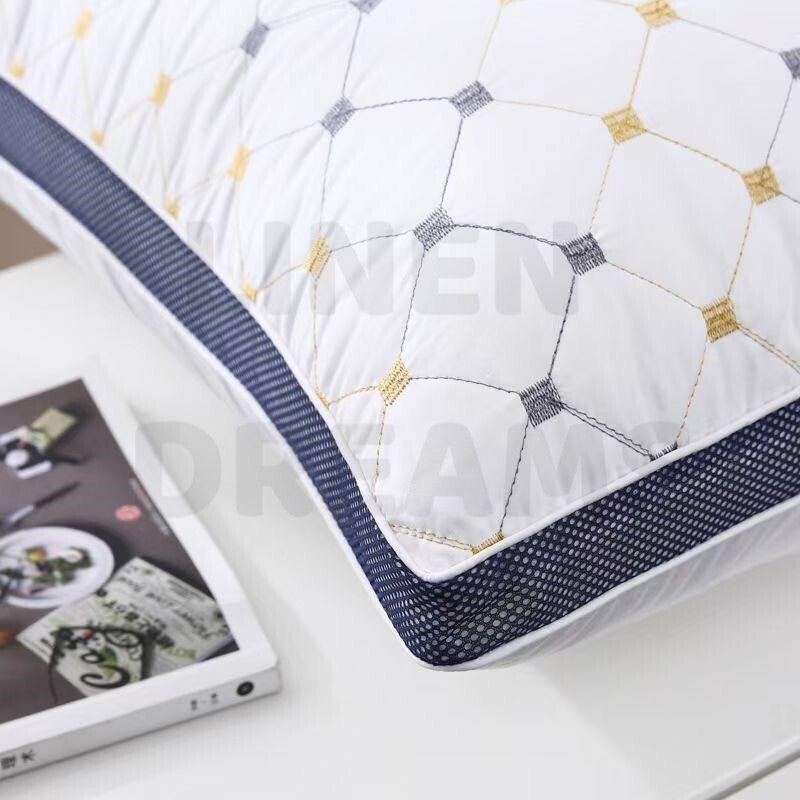 2x Premium Microfibre Hotel Pillow Standard Rectangle Quilted Comfortable Hypoallergenic Cotton Cover