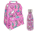 Kids Portable Pink Unicorn Backpack Lunch Bag and Water Bottle 350ml, Insulated Portable Lunch Bag
