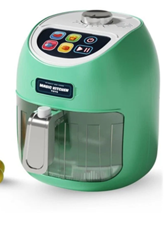 Kids Pretend Air Fryer Toy | Colour-Changing Airfryer with Sounds and Food Accessories | Toddler Preschool Pretend Kitchen Toys