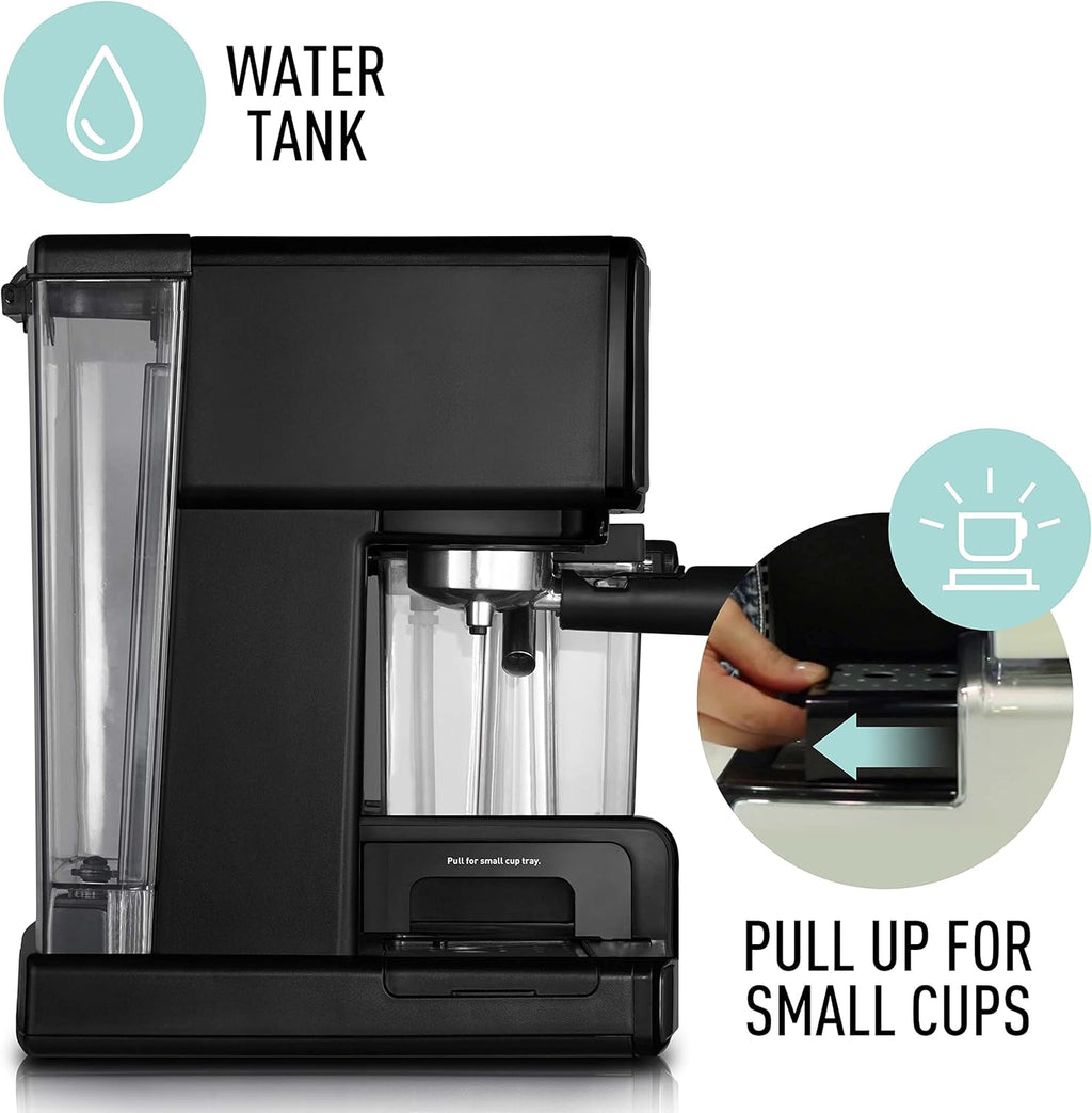 Sunbeam Espresso Cappuccino Maker, Electric Coffee Machine Milk Frother, Ground Coffee Tamper