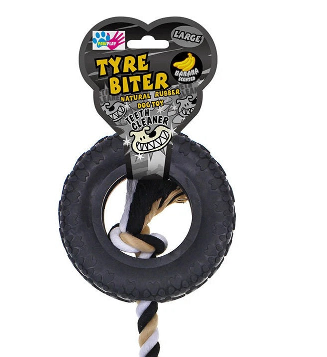 Large Pet Chew Dog Tyre Toy 39cm Rubber Dental Teeth Biter Traning Play Toy