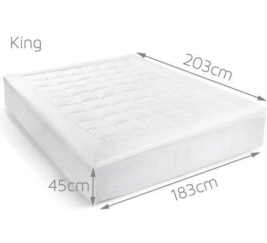 KING Pillowtop Mattress Protector | Luxury Bamboo Matress Topper Underlay 1000GSM | 45cm Skirt