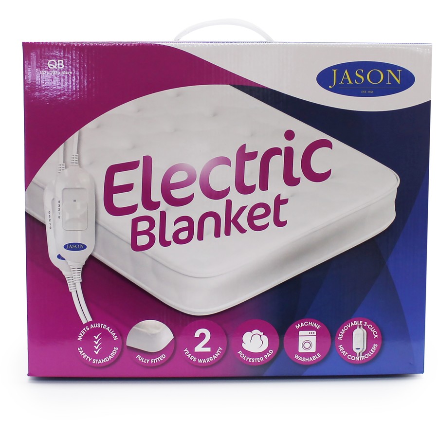 Jason QUEEN SIZED Electric Blanket, Fully Fitted Washable Mattress Topper Protector Warmer, Winter Bed Warmer