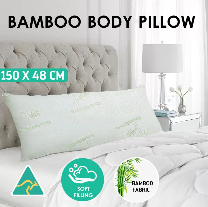150cm Bamboo Pillow | Long Full Body Maternity Relaxing TV Nursing Support Pillow