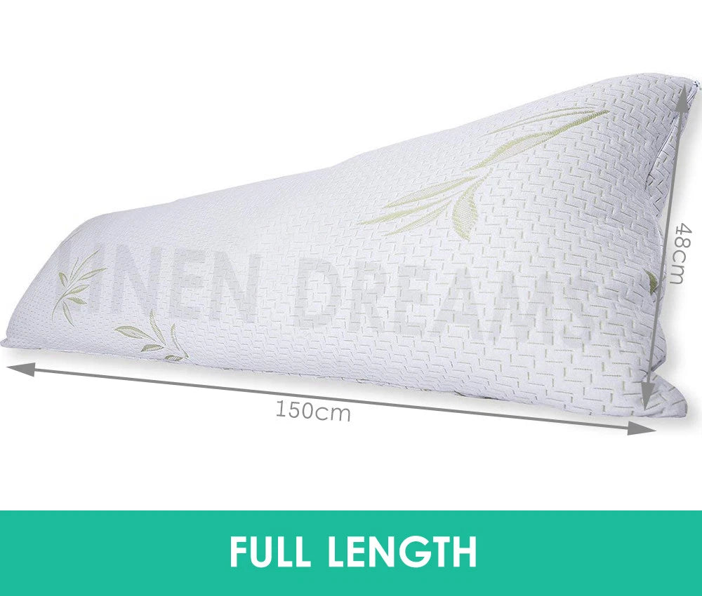 150cm Bamboo Pillow | Long Full Body Maternity Relaxing TV Nursing Support Pillow