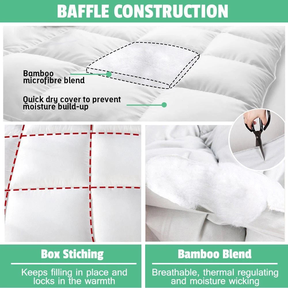 Queen Sized Microfibre Bamboo Quilt | 400GSM Doona Duvet Bedding AUS MADE | Machine Washable