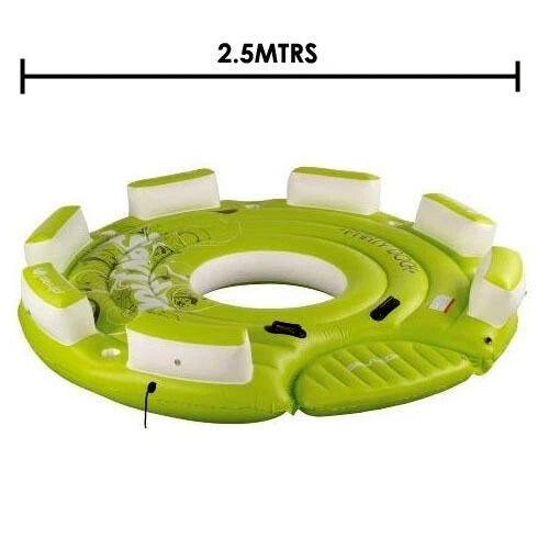 Inflatable Floating Adult Party Island | 6-7 Adult Water Lounger Pool Inflatable Mattress Mat Pontoon