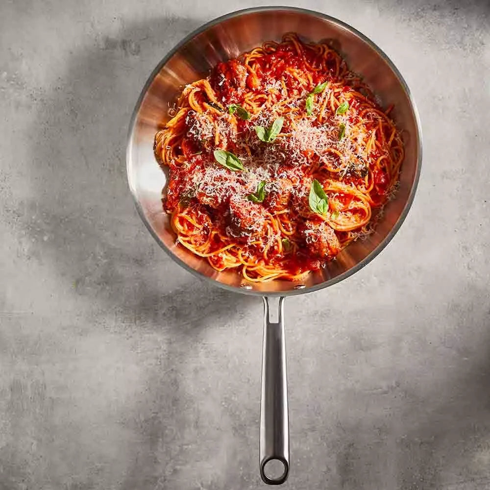 Baccarat 30cm Frying Pan | Gourmet Stainless Steel Frypan Deep Pan | All Cooktop Induction Safe | Dishwasher Oven Safe