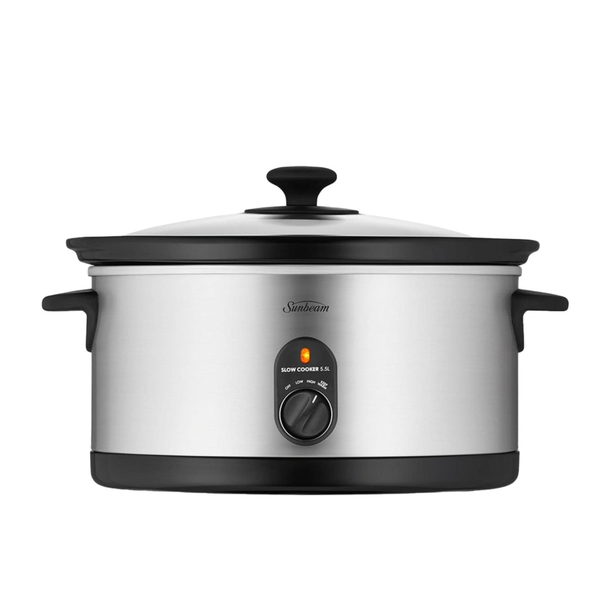 Sunbeam Slow Cooker Electric 5.5L Stainless Steel Stew Curry Maker | Removabe Cermic Crock Pot