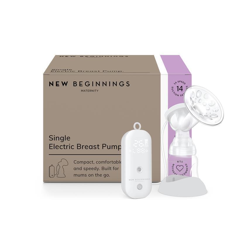 New Beginnings Single Electric Breast Pump | Quiet Compact Breast Milk Lactation System