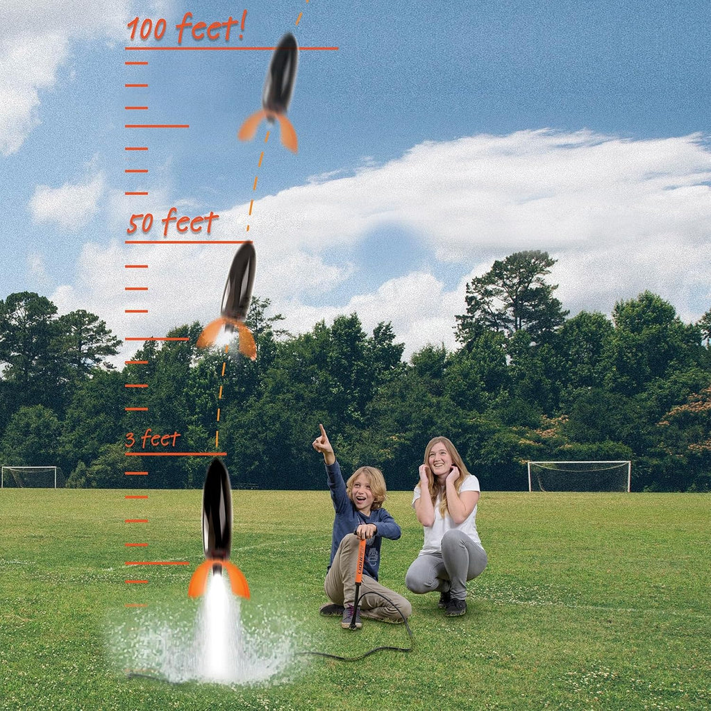 Children's Water Powered STEM Rocket Launcer Toy Set, Launches Rockets up to 30m, DIY Home School Science Experiments