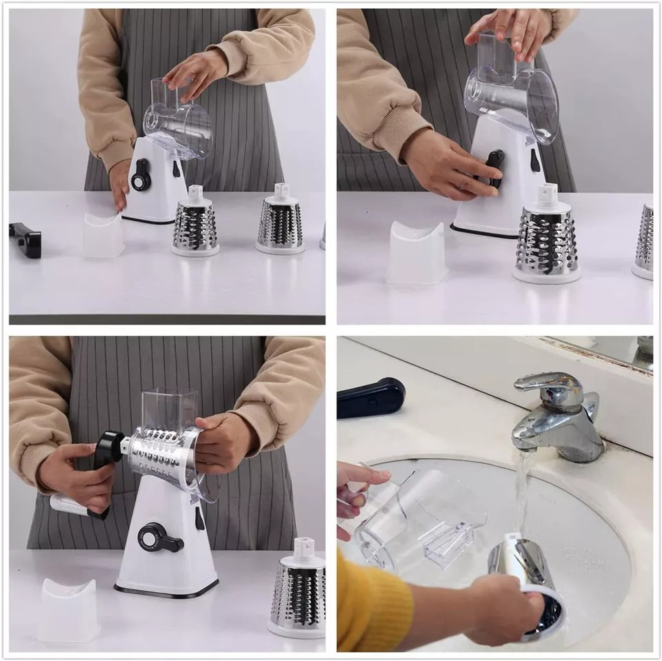 Kitchen Multifunction Vegetable Food Manual | 3 Blade Rotary Grater | Chopper Slicer Cutter | Shredder |
