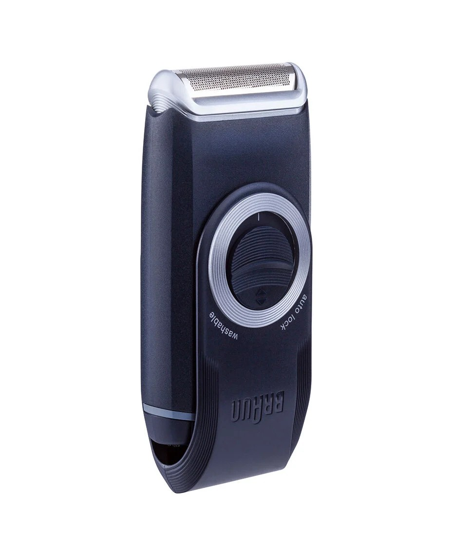 Braun Mobile Pocket Shaver | Battery Operated | Ergonomic Fit in Hand | Washable Under Running Water | Extra Wide and Ultra Thin Flexing Foil |