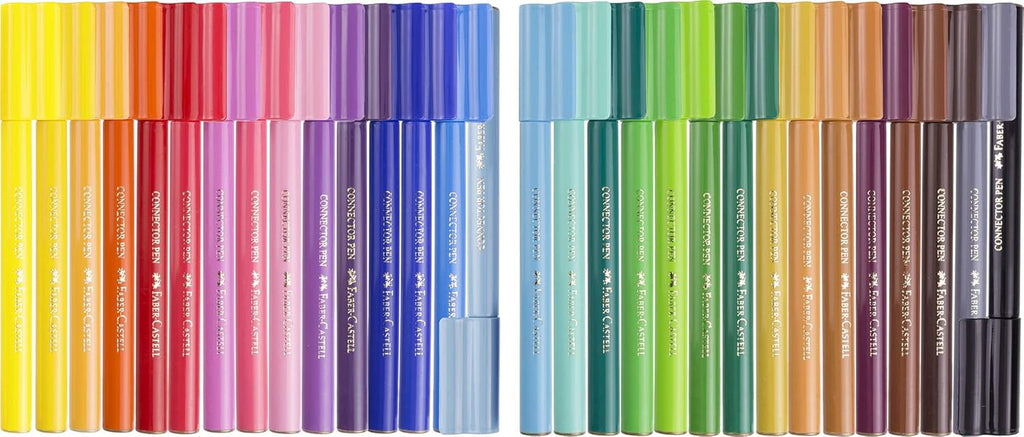 Faber-Castell 30 Pack Connector Pens Coloured Markers Colouring Pens Kids Children's Marker
