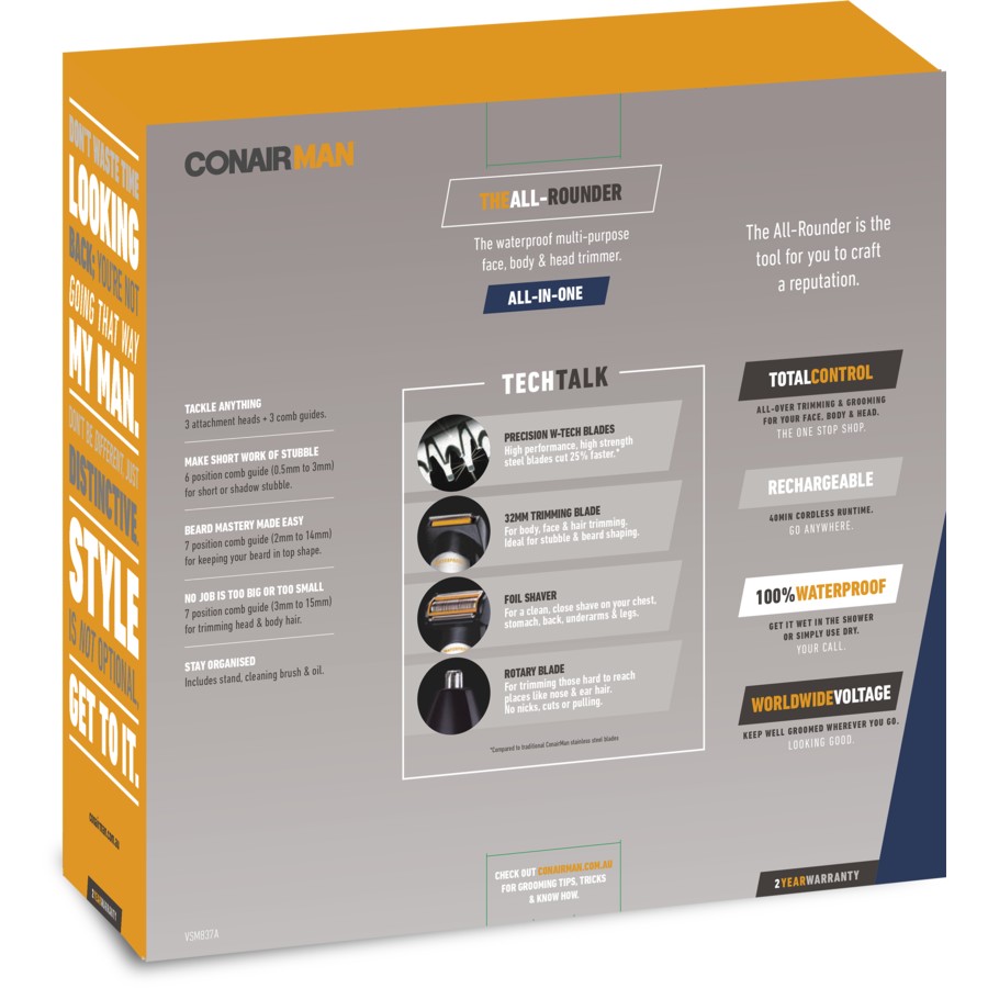 Conair 5-In-1 Multi-Grooming Kit | Cordless Groomer Body Trimmer Shaver Razor