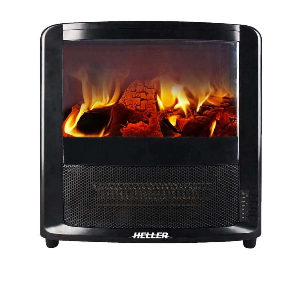 2000W Electric Fireplace Fan Heater | Log Style Flame Effect Bedroom Heating Warmer