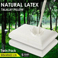 2x Luxury Latex Pillow | Low profile Firm Neck Body Support Side Sleeper | Hypoallergenic Antibacterial