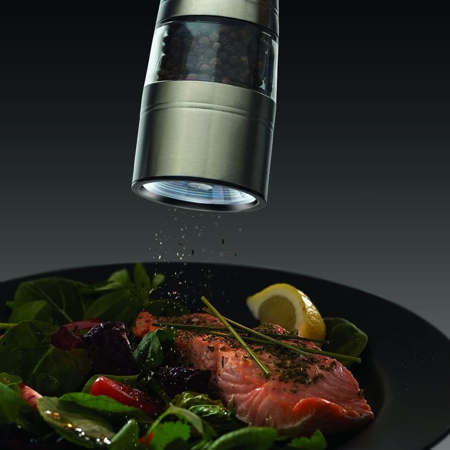 Russell Hobbs 2PCS Electric Salt and Pepper Grinder | Herb Spice Shaker Set Automatic Grinding Herb