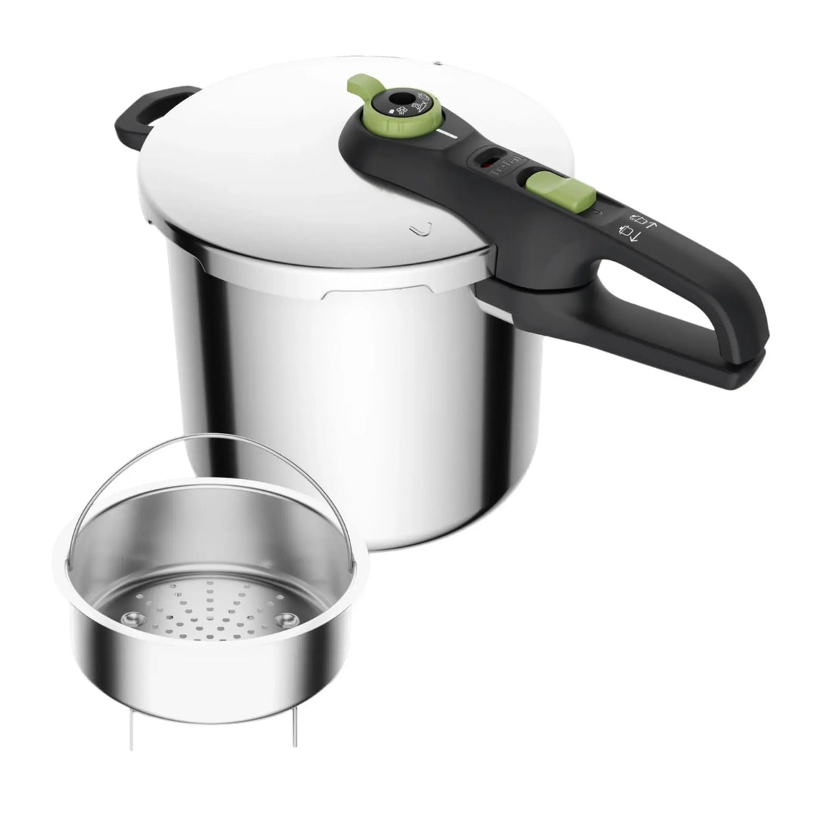 Tefal Stainless Steel 8L Pressure Cooker | Braise Stew One-Pot Meat Vegetable Cooker | Induction Compatible