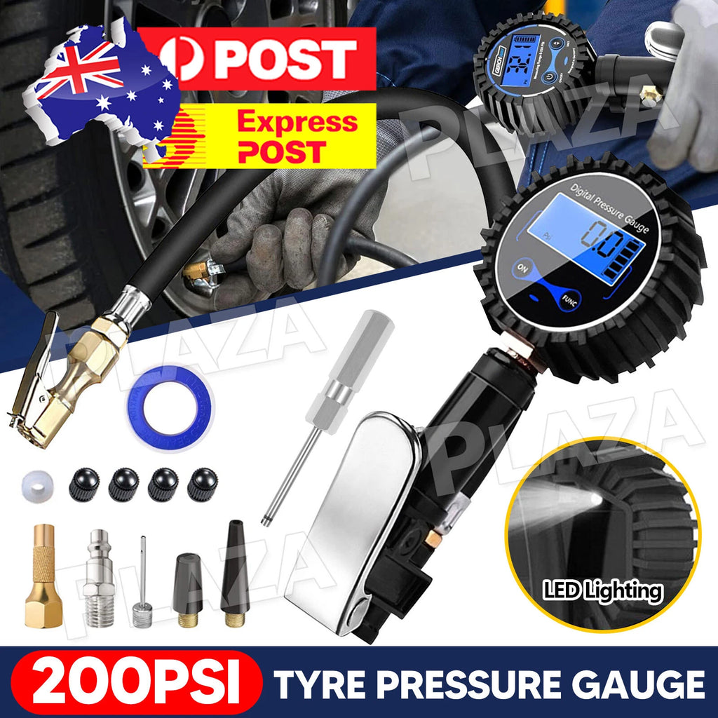 LCD Digital Tyre Pressure Gauge Checker for Car Truck Motorcycles and Bicycles PSI Hose