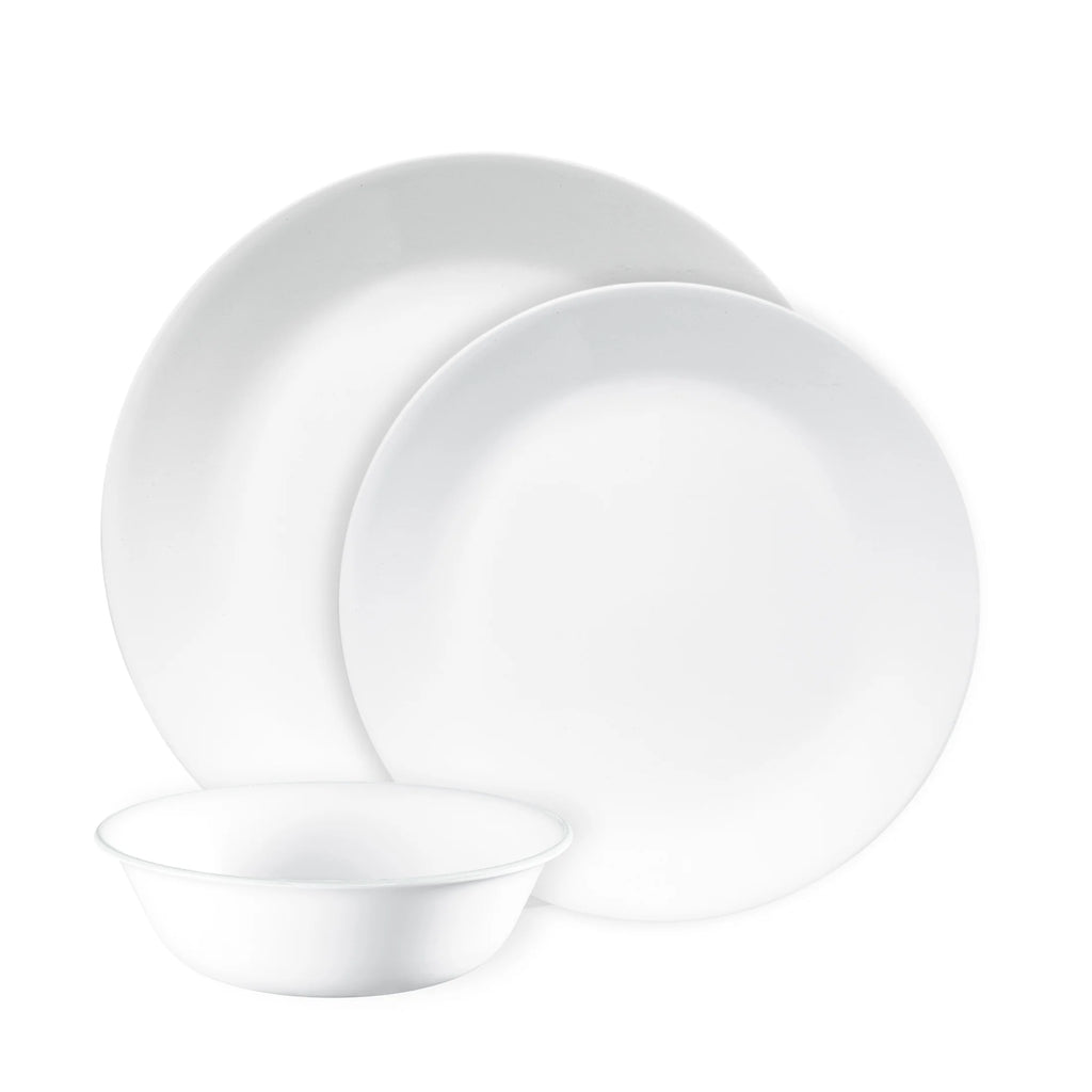 Corelle 12 Piece Dinner Set | 4 Person Plates Bowls Dinnerware | Classic Lightweight Microwave Fridge Safe