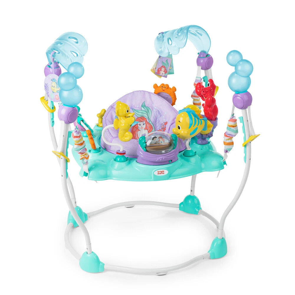 Bright Starts Disney Baby Jumper Musical Jumping Station, Lights and Sound, Toy Play Activity Station, The Little Mermaid