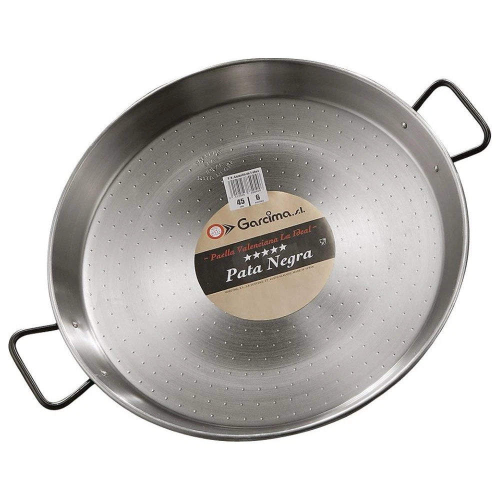 40cm Paella Pan Cooking Carbon Steel Wide Shallow Paella Cooking Home Induction Gas Electric Stove Safe