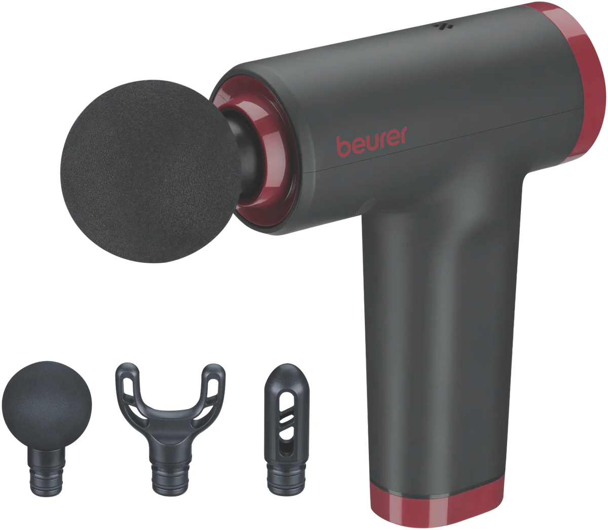 Beurer Deep Tissue Massage Gun | Handheld Soothing Massager | 5 Levels, 3 Attachments, Cordless Massaging Gun