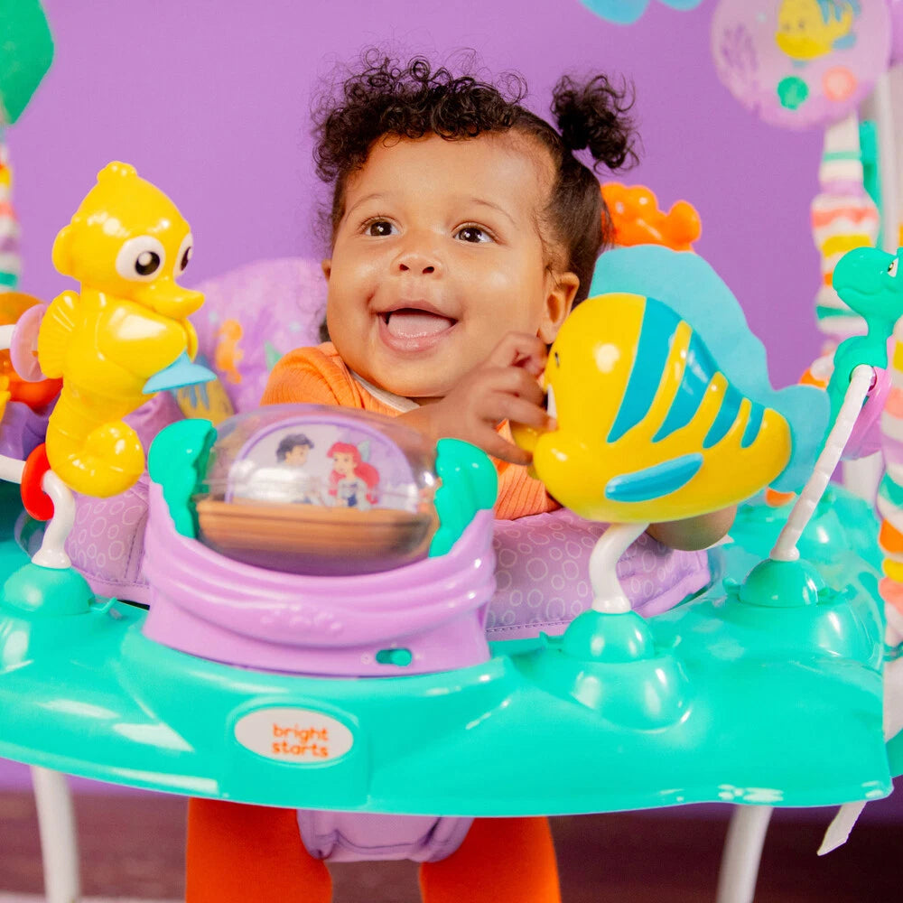 Bright Starts Disney Baby Jumper Musical Jumping Station, Lights and Sound, Toy Play Activity Station, The Little Mermaid