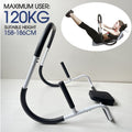 AB Roller Abdominal Core Shoulder Crunch Trainer with Headrest Curved Frame, Home Office Gym Adult Crunch Rolling