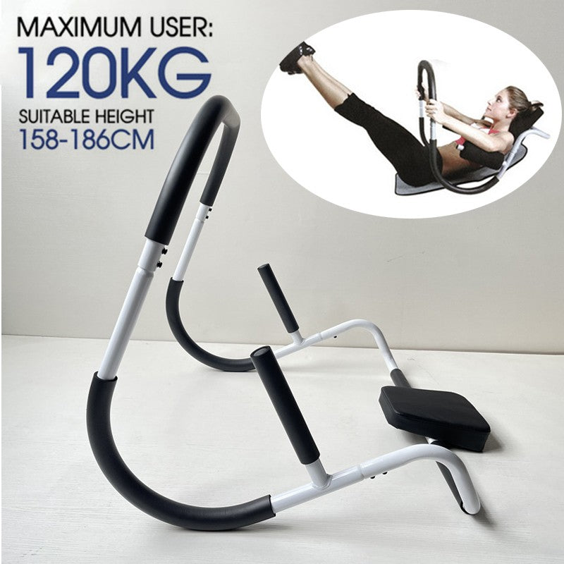 AB Roller Abdominal Core Shoulder Crunch Trainer with Headrest Curved Frame, Home Office Gym Adult Crunch Rolling