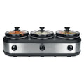 Electric 3-Pot Slow Cooker Buffet-Style Meal Maker Pot Soups Stew Pudding Soup Keeper Non-Stick Ceramic 2.5L Pots