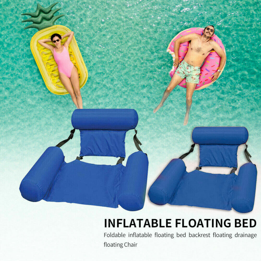 Floating Water Hammock Adult Pool Float Inflatable Lounge Seat Pillow Lounger