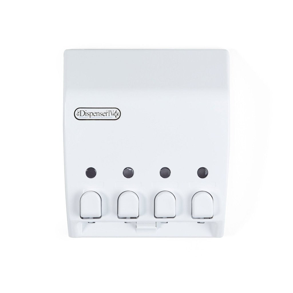 Shower Soap Dispenser 4 Pump Wall Mounted Bathroom Hand Wash Shampoo Gel Conditioner Body Wash - Organiser