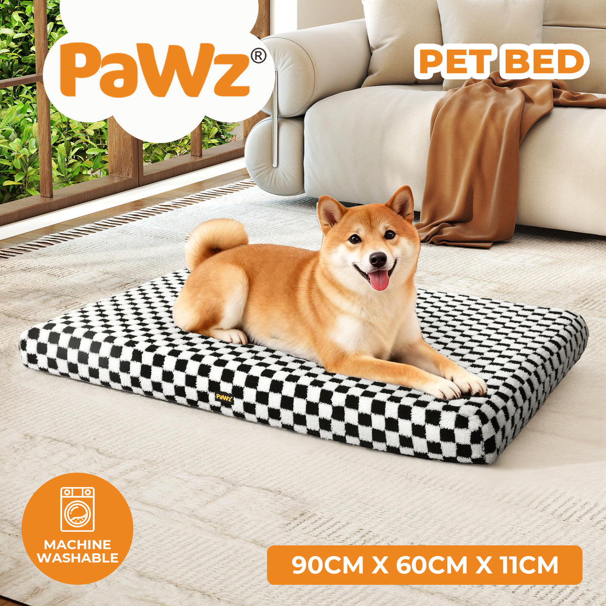 Large 90x60cm Pet Dog Puppy Bed Washable Sherpa Indoor Calming Washable Cushion Mattress Mat Matress Pad