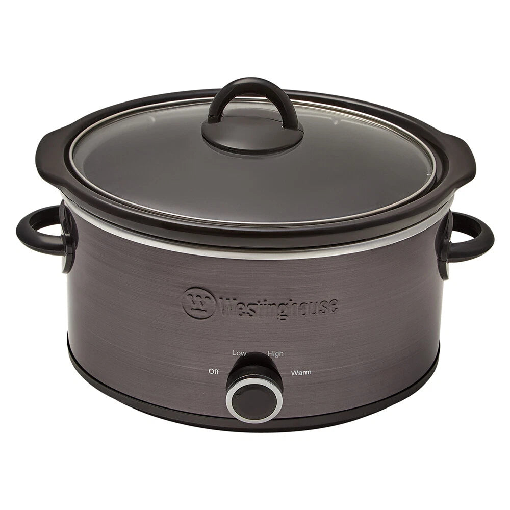 Westinghouse Slow Cooker 3.5L Stainless Steel Stew Curry Maker | Removabe Cermic Pot Culinary Cooker Home Cooking Appliance