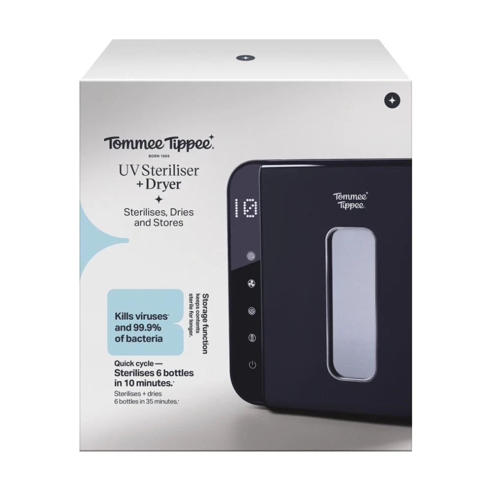 Tommee Tippee Baby Newborn Bottle Steriliser and Dryer UV Light Steriliser, Fast Sterilisation, 6 Bottle Capacity