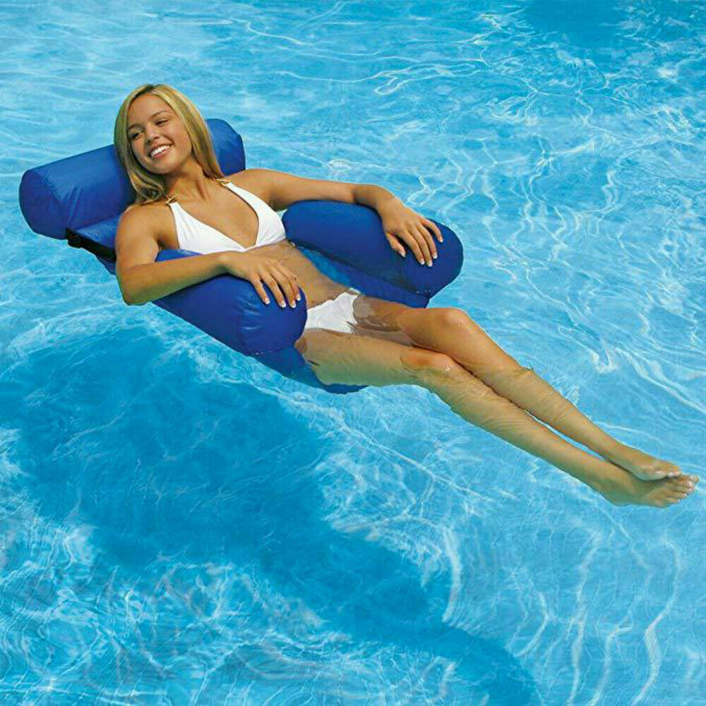 Floating Water Hammock Adult Pool Float Inflatable Lounge Seat Pillow Lounger