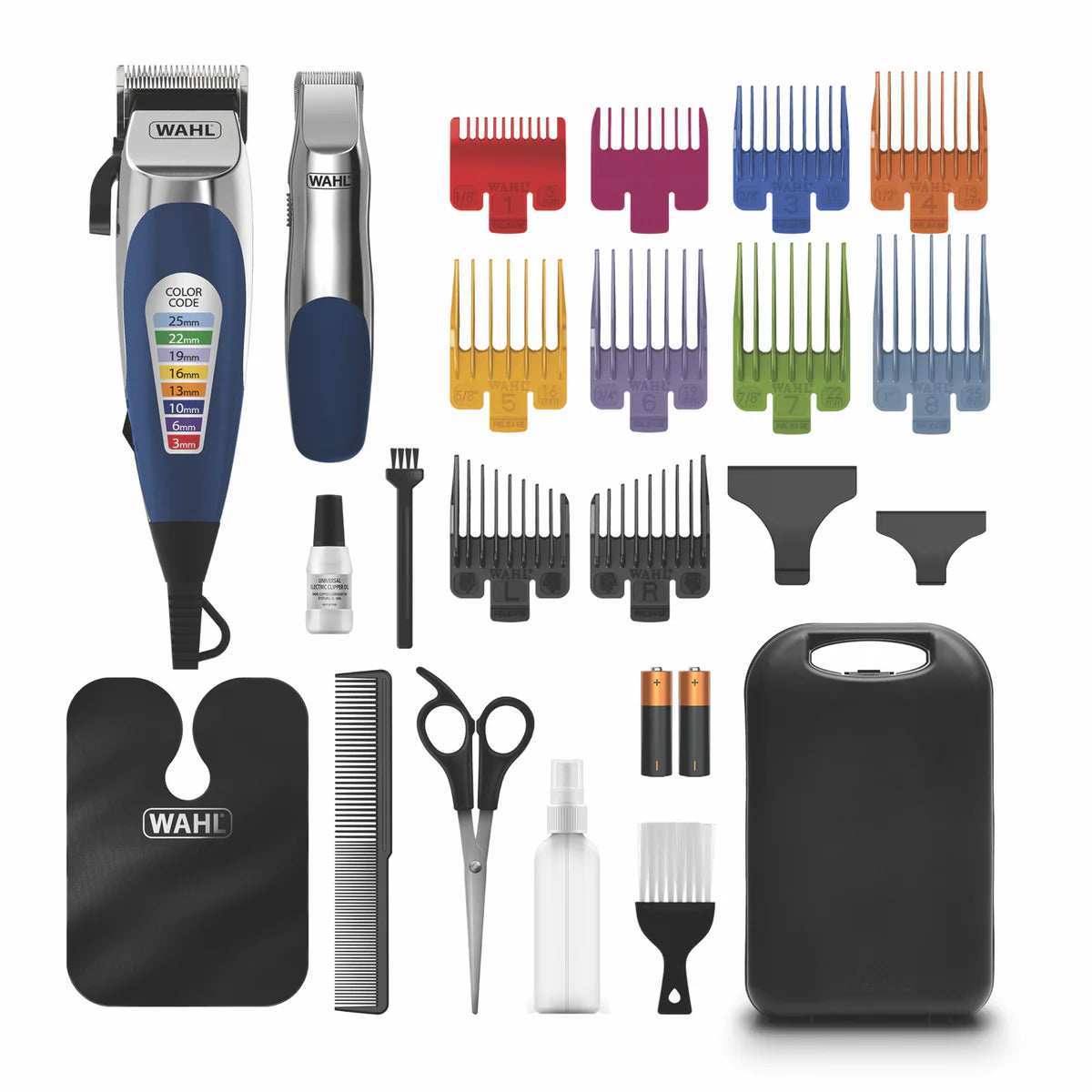 Wahl Family Hair Clipper Hair Cut Kit | Corded Haircutting Set w/ 10 Guides | Cordless Trimmer
