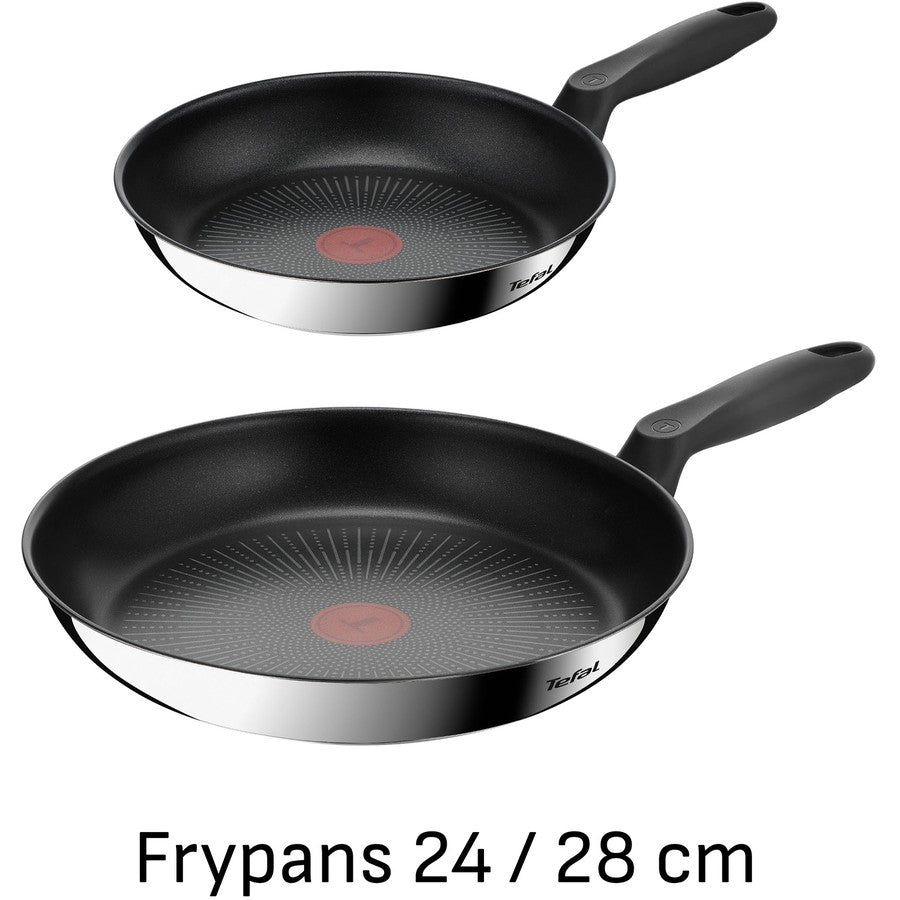 Tefal Non-Stick Frying Pan 24/28cm Twin Fry Pan, Gas Electric Ceramic and Induction Safe, Kitchen Cooking